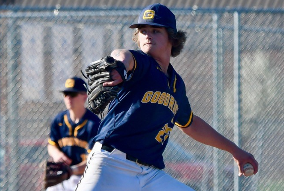A Goodrich pitcher makes his move toward the plate this season.