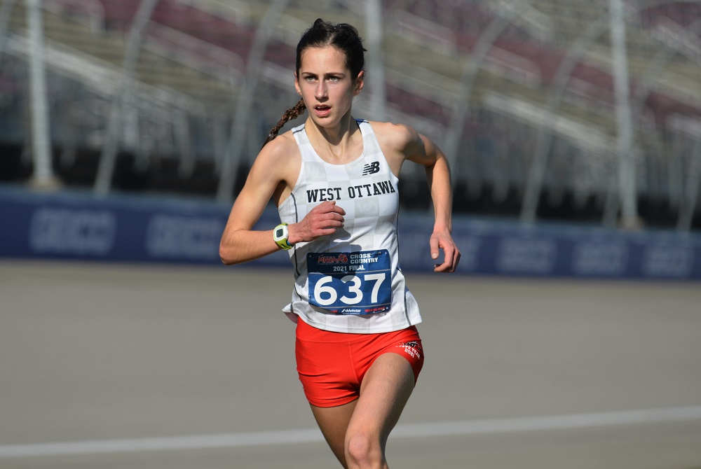 West Ottawa’s Arianna Olson approaches the finish during last season’s LPD1 Final at Michigan International Speedway. 