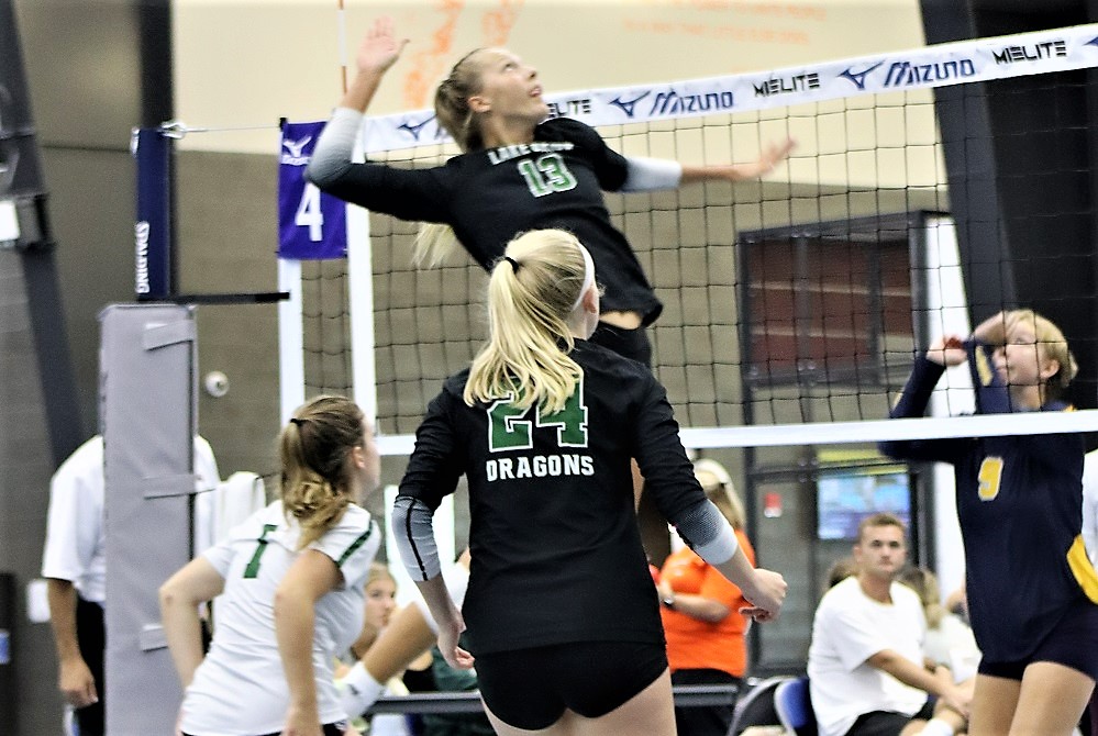 Lake Orion's Nina Horning goes up for a kill attempt. 