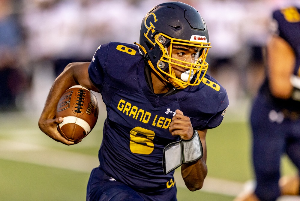 Grand Ledge's Shawn Foster carries the ball this season.