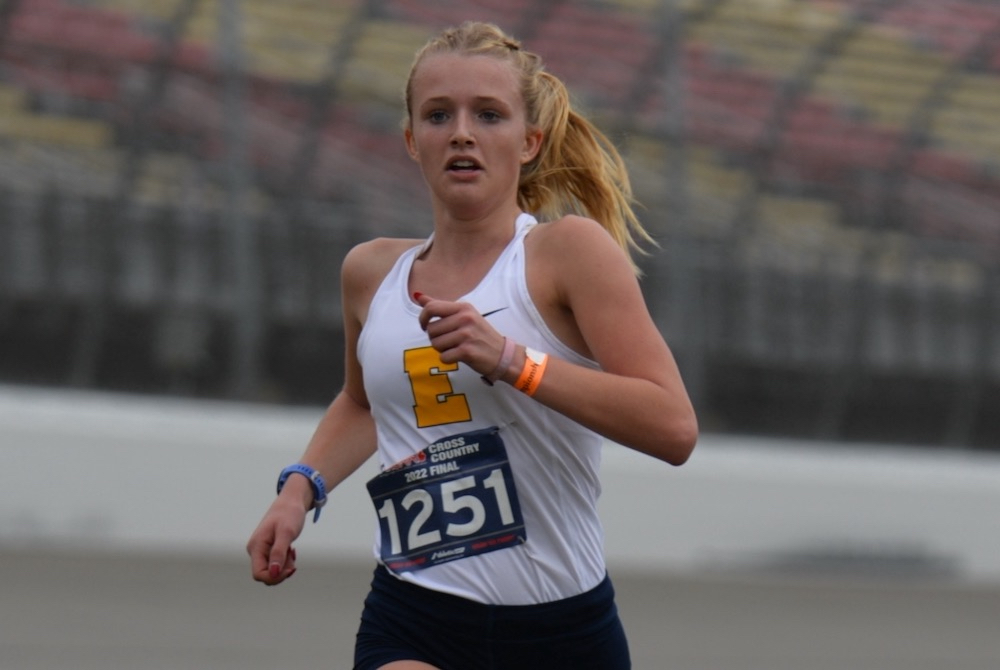 East Grand Rapids’ Drew Muller charges toward the finish line during the LPD2 Final.