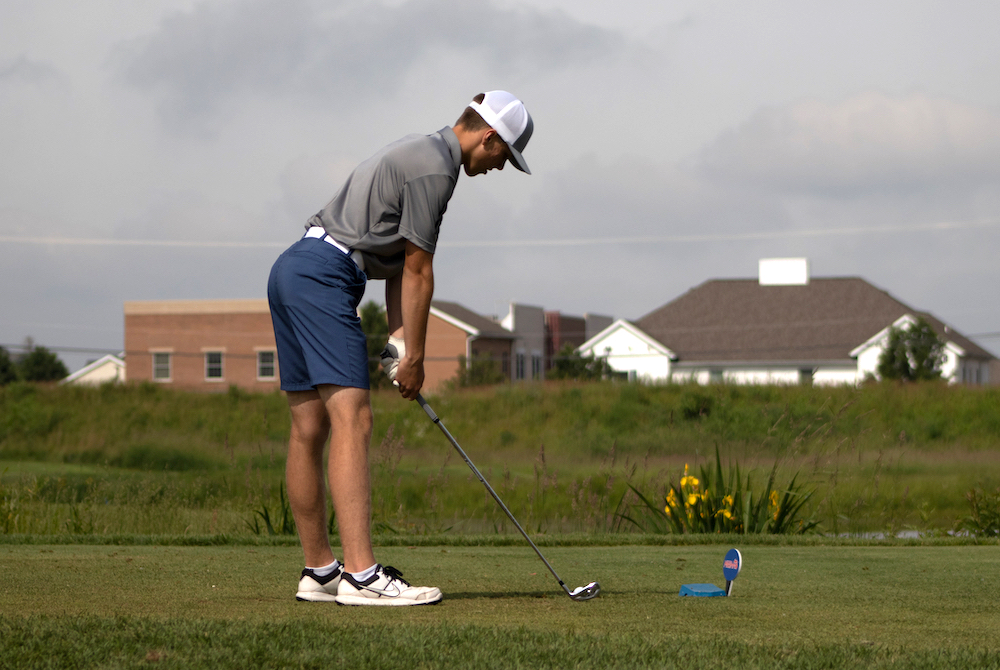 Gull Lake’s Ben Szabo tees off during last season’s LPD2 Final at The Meadows at Grand Valley State.