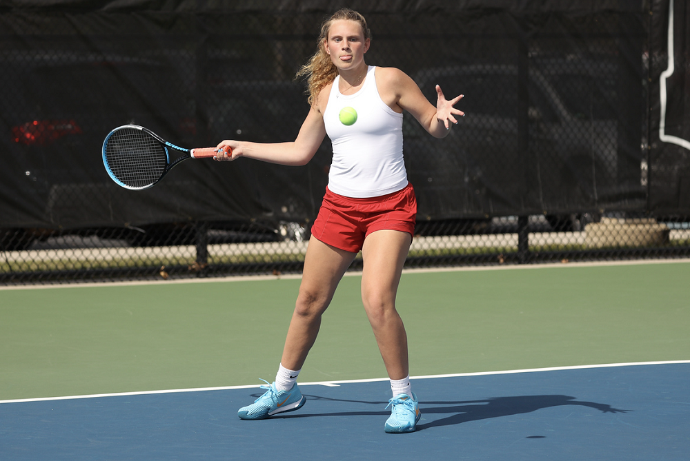 Holland's Ahava LeFebre lines up a forehand.