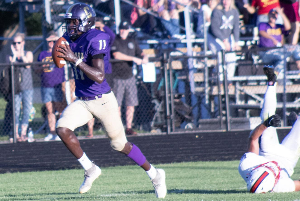 Concord’s Mekhi Wingfield breaks away from a Britton Deerfield defender during last season’s matchup. 