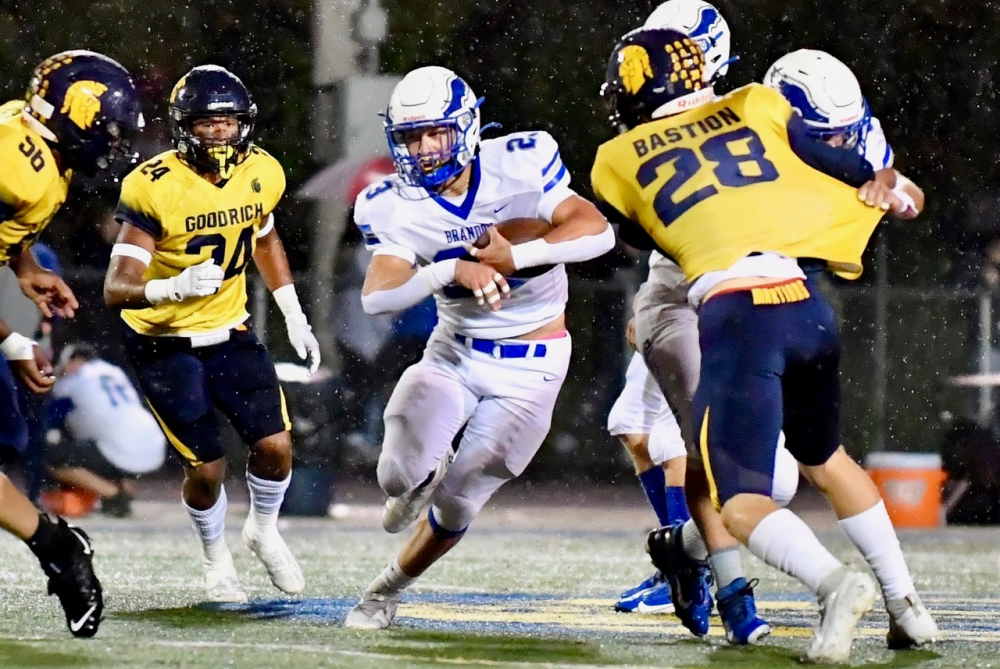 Ortonville Brandon and Goodrich face off Oct. 6 during a downpour.