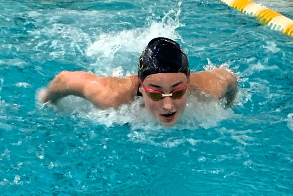 Standish-Sterling’s Scarlet Maison swims the butterfly this season.