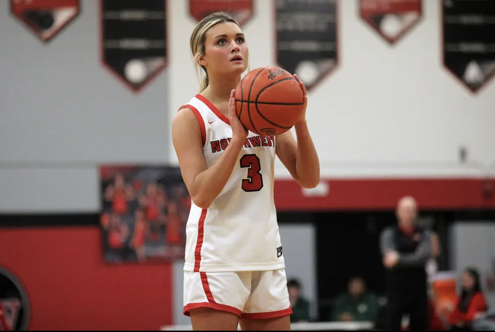 Jackson Northwest's Ashley Weller lines up for a free throw. 