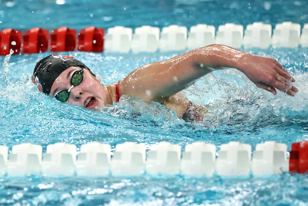 Marquette's Grace Sobczak swims to a victory in the 500-yard freestyle Saturday.