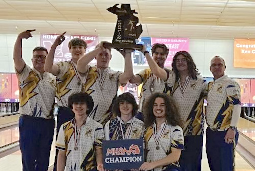 Flint Kearsley's boys celebrate their Division 2 championship.