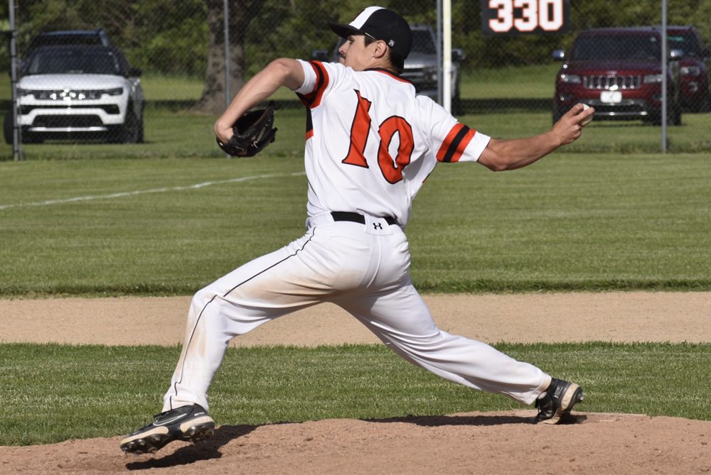 Marcellus senior pitcher Dawsen Lehew makes his move toward the plate during a recent game.