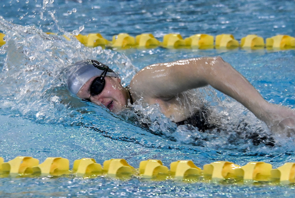 West Bloomfield's Elizabeth Eichbrecht swims the 500 freestyle at last season's Lower Peninsula Division 1 Finals.