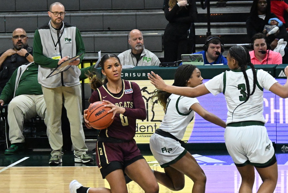Then-Arbor Prep coach Scott Stine pulls out his clipboard while monitoring his team’s play during last season’s Division 3 Semifinal against Niles Brandywine. 