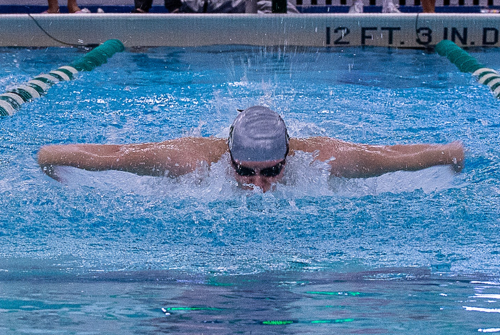 Elizabeth Eichbrecht swims the butterfly. 