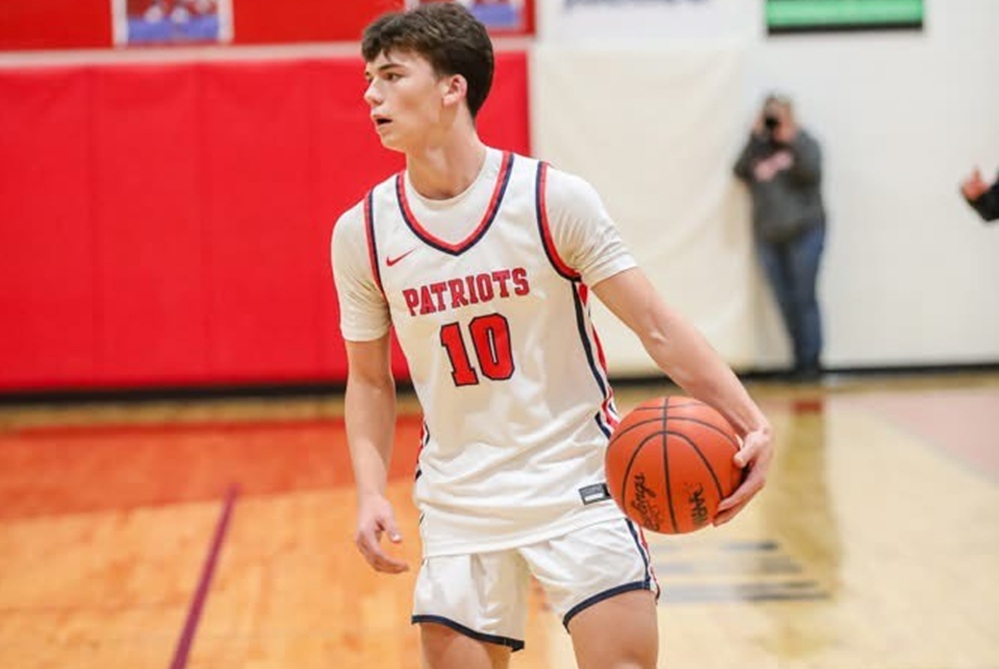 Ethan Marta handles the ball during a game. 