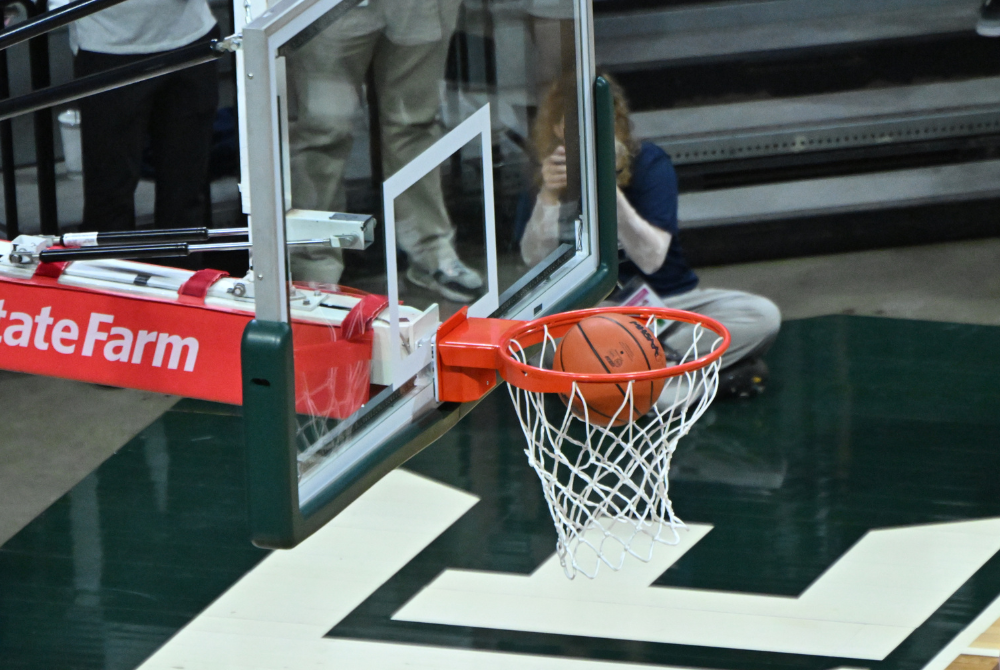 Basket with basketball