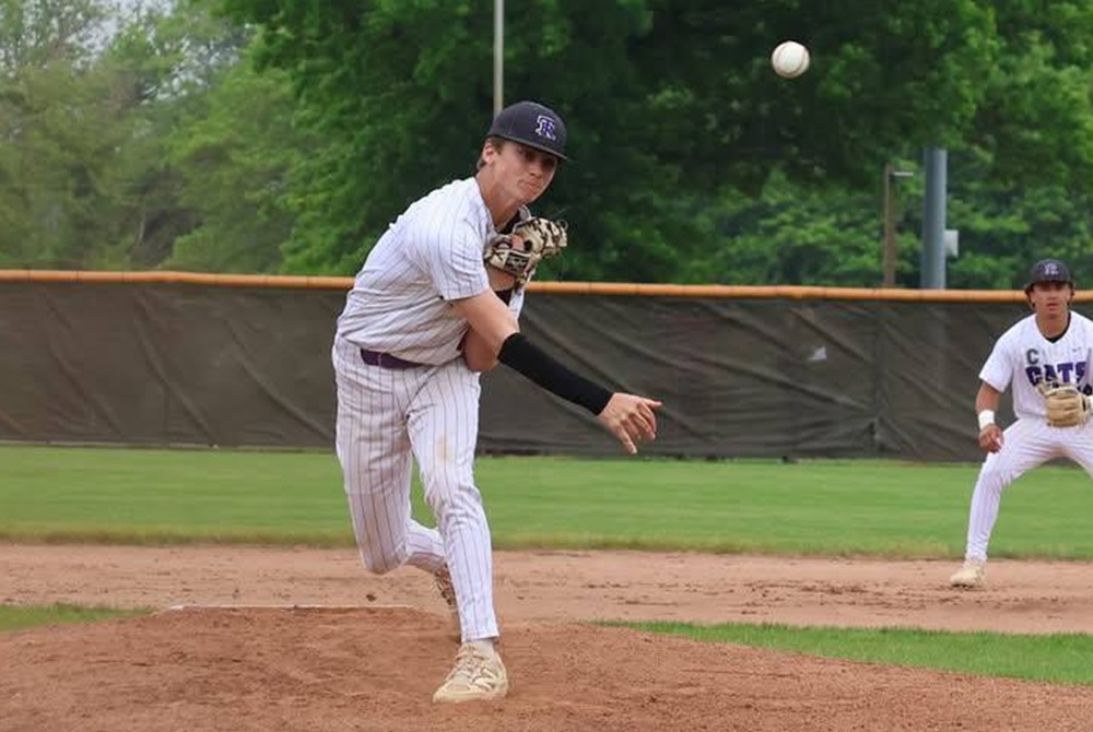Three Rivers’ Aiden Williams delivers a pitch to the plate last season during a tournament game.