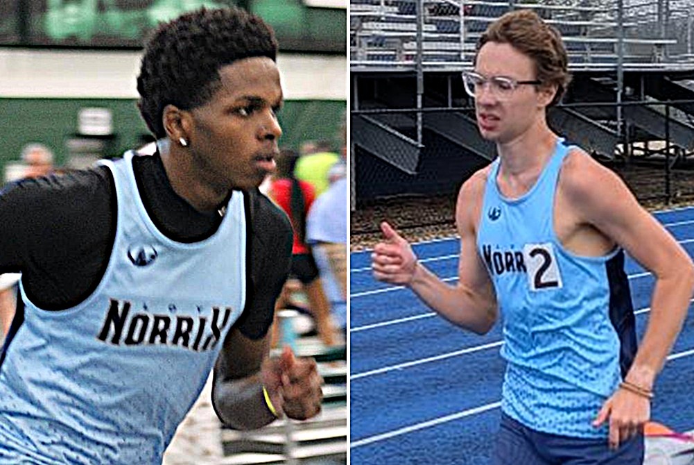 Kalamazoo Loy Norrix’s Jaylind Motton, left, and Jackson Lam are among those competing this year inspired by past coach Ted Duckett’s memory.