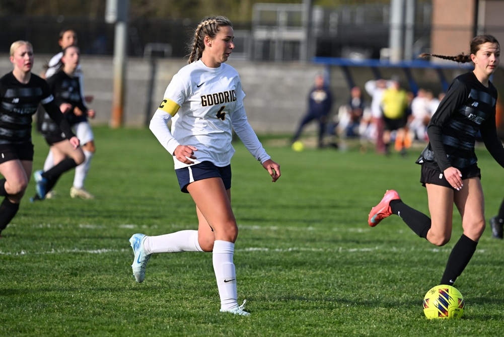 Goodrich’s Baylor Lauinger (4) leads a rush downfield during a game this season.