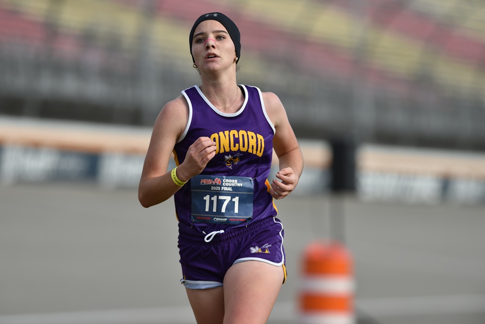 Concord’s Haley Stimer (1171) approaches the finish line during last season’s LPD4 championship race at Michigan International Speedway.