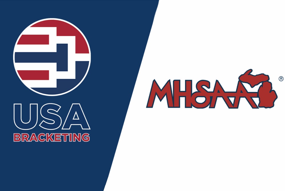 This graphic includes logos for USA Bracketing and the MHSAA.