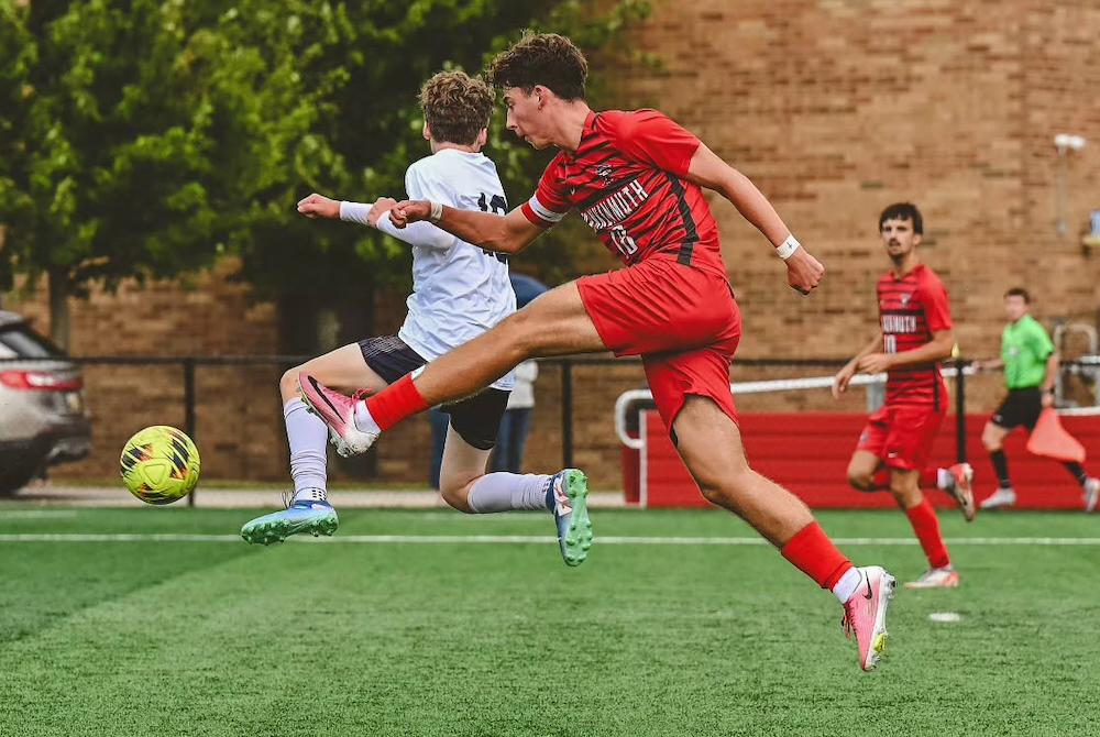 Frankenmuth's Carter Stapleton advances the ball during his team's game against Bay City John Glenn on Wednesday.