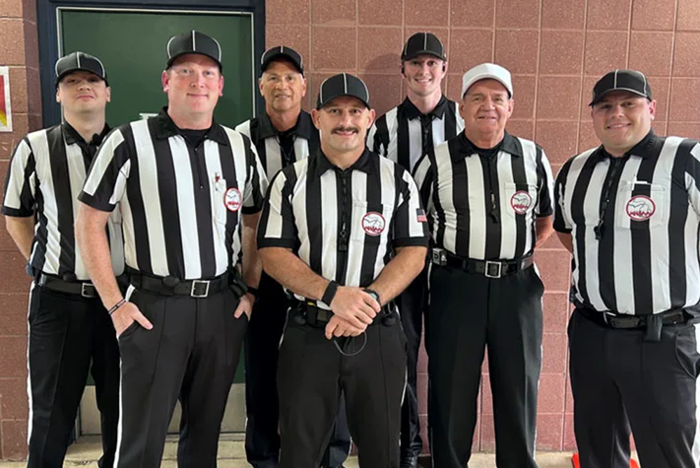 This football officiating crew was recognized as the state's "crew of the month" for September.