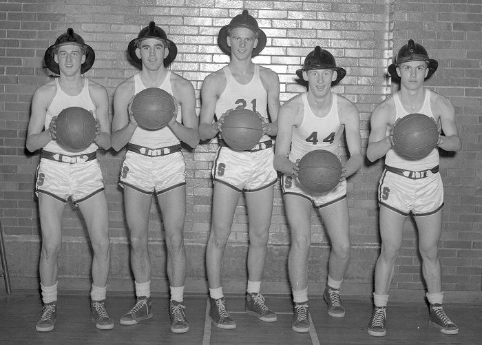 Schichtel identified Grand Rapids South High’s “Fireman Five” of, from left, Fred Esslair, Lee Morrow, Jack Carroll, Bob Youngberg and Bruce Bigford. 