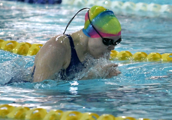 An LPD3 finalist swims the breaststroke.