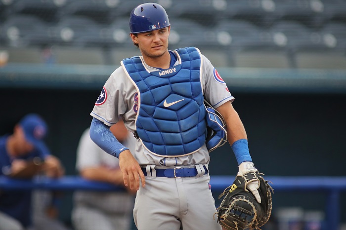 ) Bryce Windham mans the plate this summer for the Tennessee Smokies, a Cubs affiliate. 
