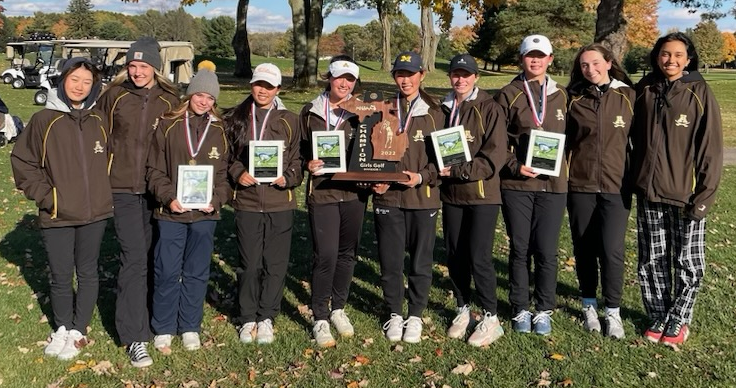 Adams celebrates its 2022 LPD1 title; the Highlanders graduated only one golfer. 
