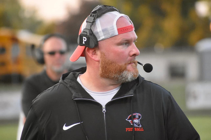  Hart coach Joe Tanis, in his third year, has led the Pirates to a 9-1 record thus far and the school's first-ever playoff victory on Oct. 27 against Kent City. 