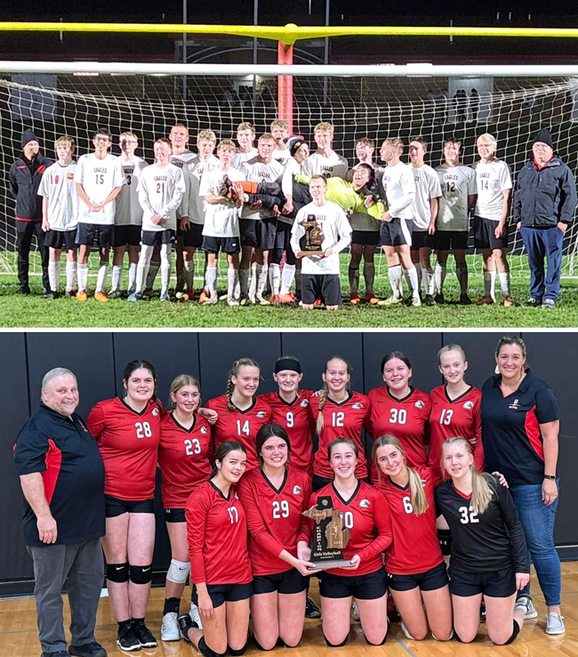 The boys soccer and girls volleyball teams earned District titles during the fall. (