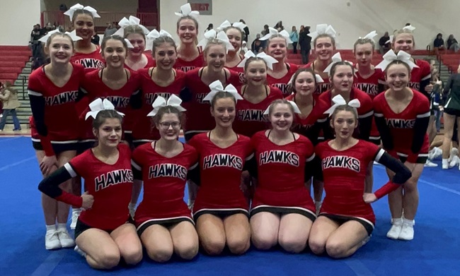 This season’s Red Hawks competitive cheer team.