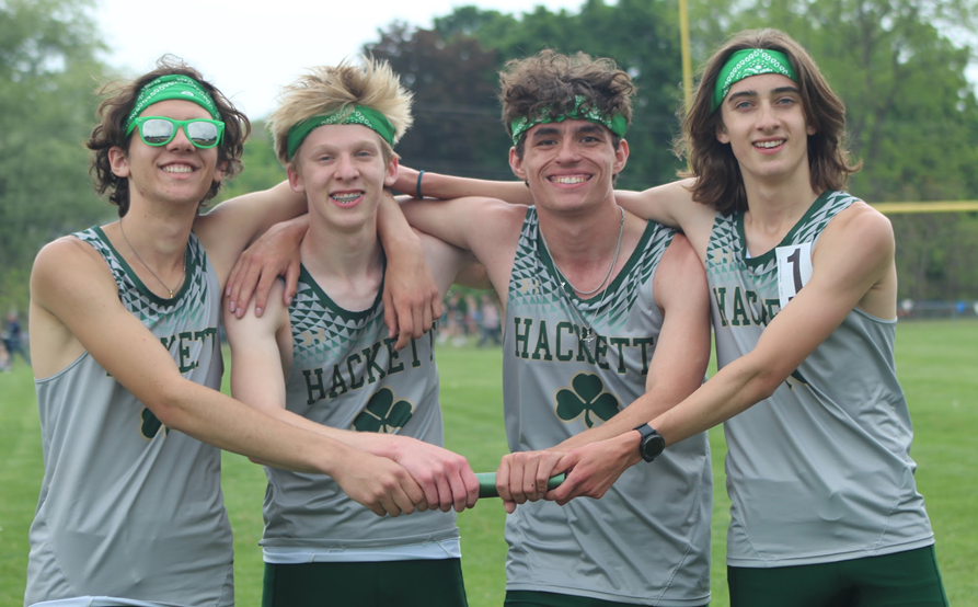 The Hackett 3,200 relay, from left: Gavin Sehy, Alex Dumont, Nick Doerr and Butkiewicz.