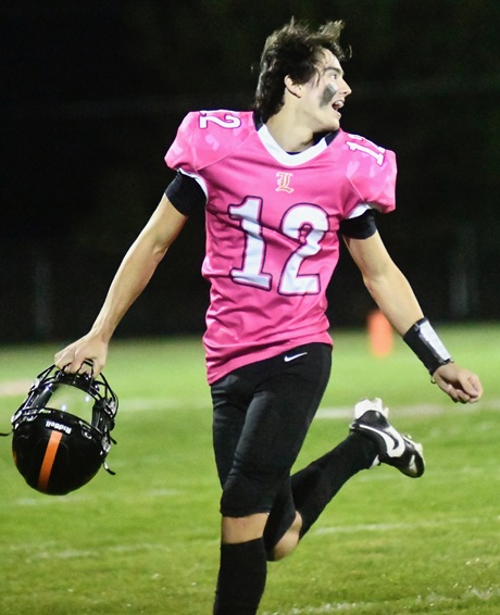 Cranmore looks back while running off the field.