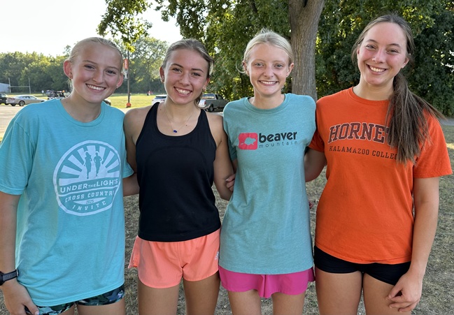 Smith and Cooley are joined by, from far left, Ava DeYoung and Lauren Shaffer. 