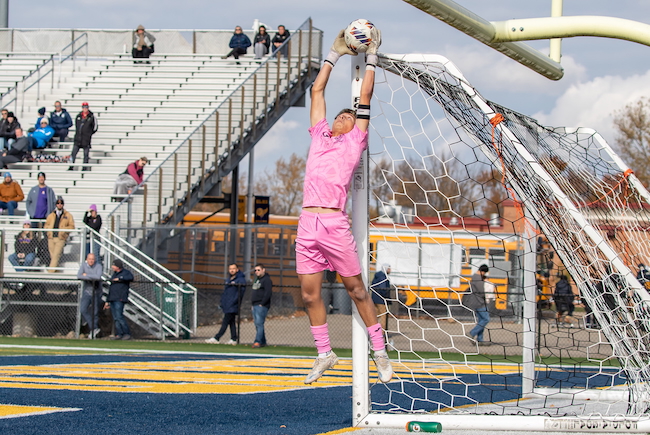 South Haven keeper Alex Jaimes goes high to get his hands on the ball.