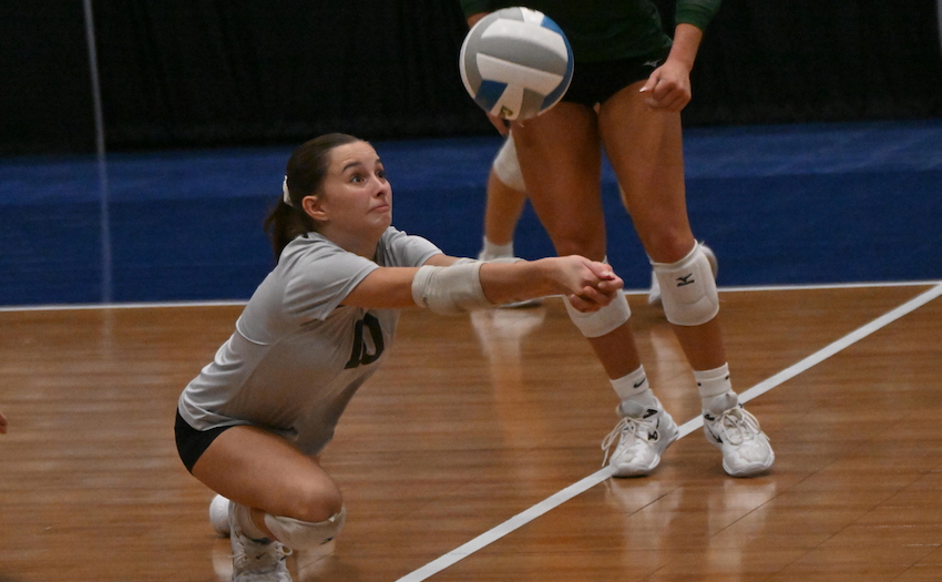 SMCC junior Olivia Horning extends for a dig. 