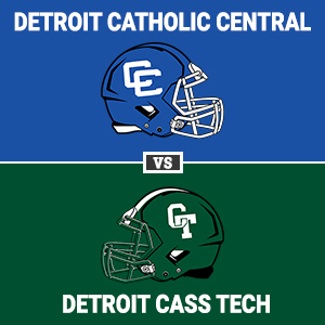 Detroit Catholic Central & Detroit Cass Tech helmets