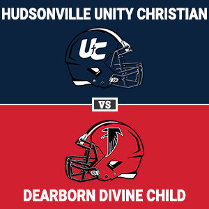 Hudsonville Unity Christian & Dearborn Divine Child helmets