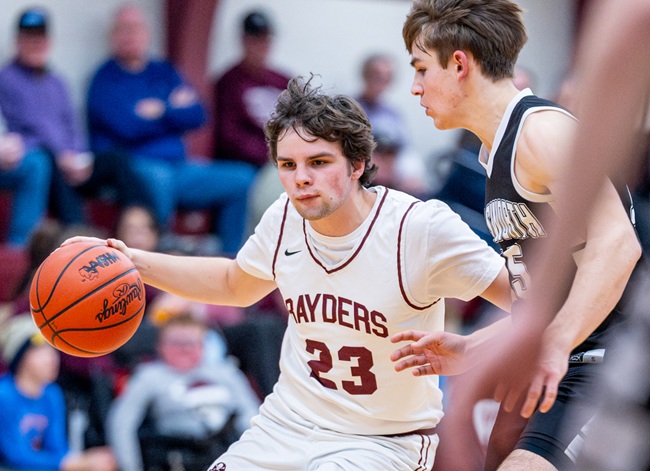 Gaffney works to get past an Ellsworth defender. 