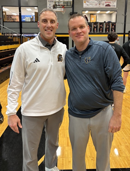 Cousins Luke Johnson, left, and Justin Johnson are the varsity coaches for Traverse City Central and Gaylord, respectively. 