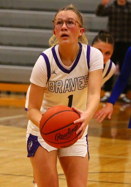 Addy Blowers sets up for a free throw attempt. 