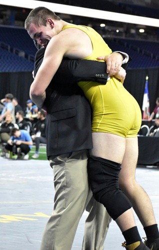 Hammond celebrates his championship at Ford Field. 