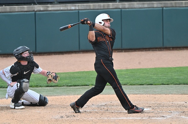 Nori watches the home run he’d just launched travel out of McLane Stadium during Northville’s 2024 Division 1 Semifinal win over Bay City Western.