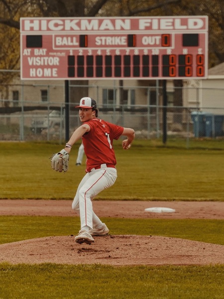 Kipling pitching&nbsp;at Spring Lake's Hickman Field.