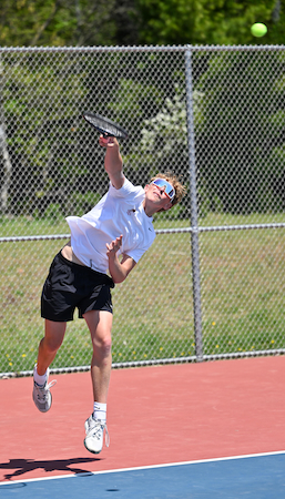 Winston Leonard serves at No. 1 doubles for the Sentinels. 