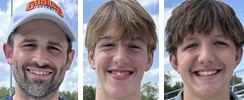 Tigers coach Greg Eichler, Hunter Piper and Case Lord. 