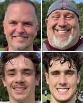 Clockwise from top left: Parchment athletic director Brennan Davis, varsity football coach Todd Nunn, senior Lucas Hutchinson and junior Jordan Bagley.
